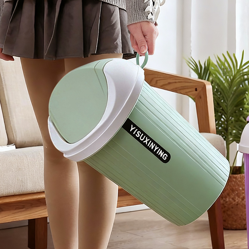 Kanta za otpad s ljuljačkim poklopom za kućnu upotrebu, cilindrična, 12 L