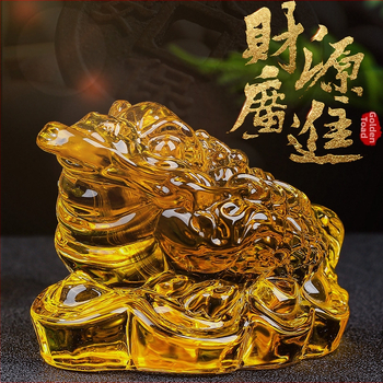 Zlatna citrinska ropucha – ukrasni predmet za dom i ured, čajni ljubimac, dar za useljenje i blagdane