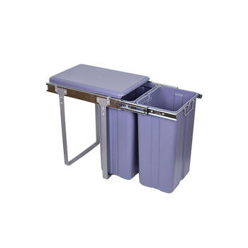 Ugrađeni kuhinjski kanta za smeće s dvostrukim košem u ormariću, s poklopcem, izvlačnim košem, skrivenim košem za čišćenje, suho/mokro razvrstavanje