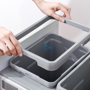 Kanta za otpad u ormariću s izvučnim prostorom za pohranu i poklopcem, plastična, velike kapacitete