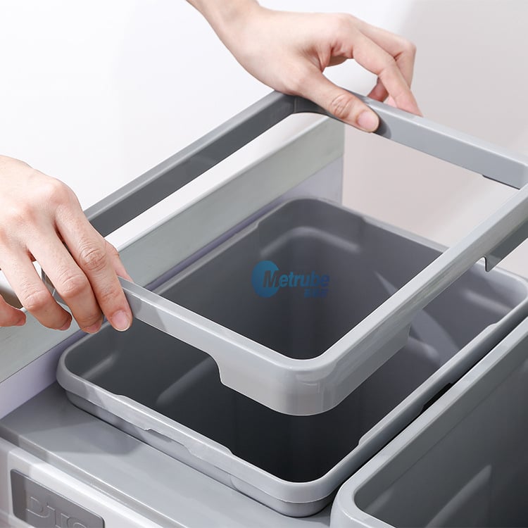 Kanta za otpad u ormariću s izvučnim prostorom za pohranu i poklopcem, plastična, velike kapacitete