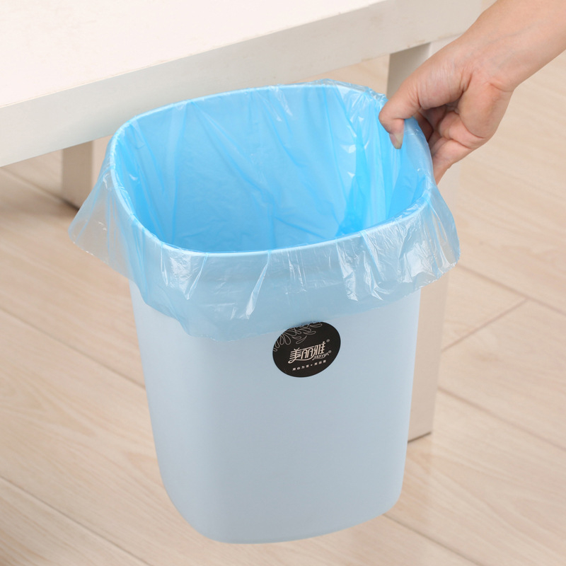 Meiliya šareni kvadratni koš za otpad bez poklopca, plastični, 9 L, kućna upotreba — na stol, u spavaću sobu, kupaonicu, kuhinju