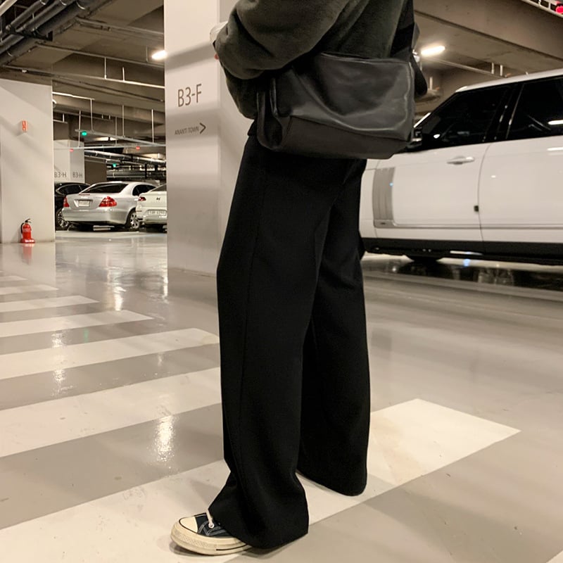 MYQ Casual muške hlače, korejski stil, jesen-zima, ravni kroj, široke hlače