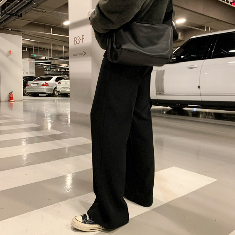 MYQ Casual muške hlače, korejski stil, jesen-zima, ravni kroj, široke hlače