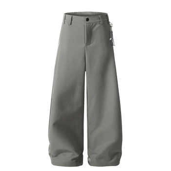 K328 Unisex παντελόνια αμερικανικού ρετρό στυλ με φαρδιά γραμμή, μεταλλικές λεπτομέρειες, άνετη εφαρμογή, καθημερινά παντελόνια