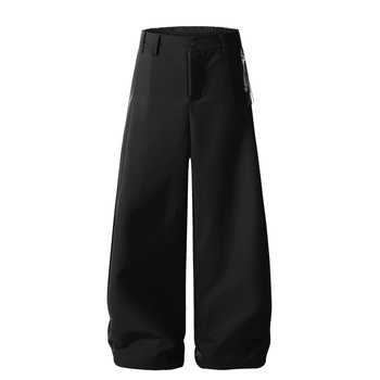 K328 Unisex παντελόνια αμερικανικού ρετρό στυλ με φαρδιά γραμμή, μεταλλικές λεπτομέρειες, άνετη εφαρμογή, καθημερινά παντελόνια