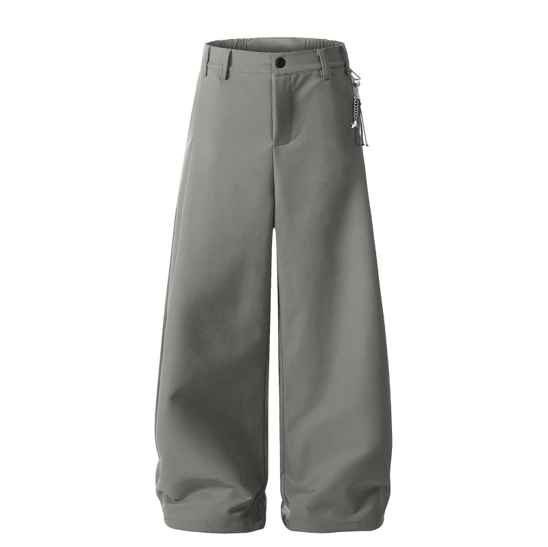 K328 Unisex παντελόνια αμερικανικού ρετρό στυλ με φαρδιά γραμμή, μεταλλικές λεπτομέρειες, άνετη εφαρμογή, καθημερινά παντελόνια
