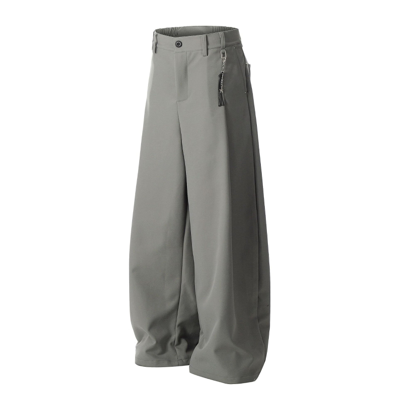 K328 Unisex παντελόνια αμερικανικού ρετρό στυλ με φαρδιά γραμμή, μεταλλικές λεπτομέρειες, άνετη εφαρμογή, καθημερινά παντελόνια