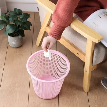 Moderna minimalistička plastična kanta za otpad bez poklopca, cilindričnog oblika, kapacitet do 4 l, za kuhinju, kupaonicu i ured