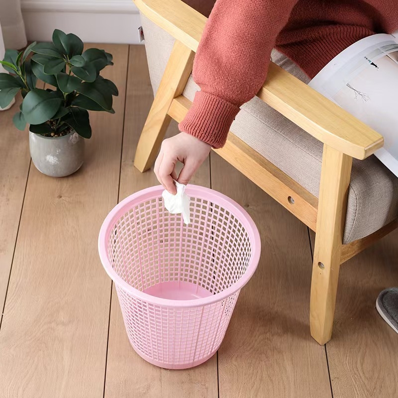 Moderna minimalistička plastična kanta za otpad bez poklopca, cilindričnog oblika, kapacitet do 4 l, za kuhinju, kupaonicu i ured