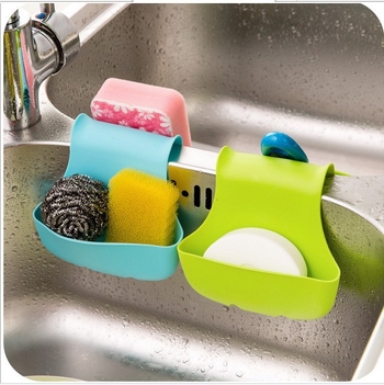 Silikonski držač za spužve ispod sudopera s odvodom i visećom vrećicom, sklopivi odvodni koš
