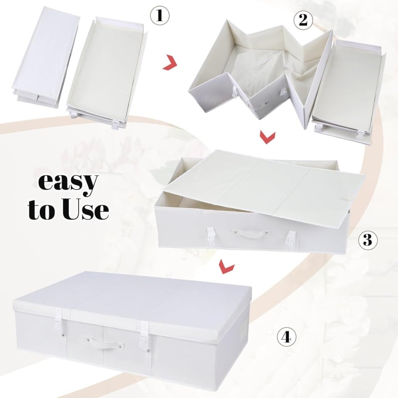 Set kutija za pohranu vjenčanice s poklopcem – otporne na prašinu, skladište ispod kreveta, 80 L, dimenzije 80×50×20 cm, izrađene od tkanine