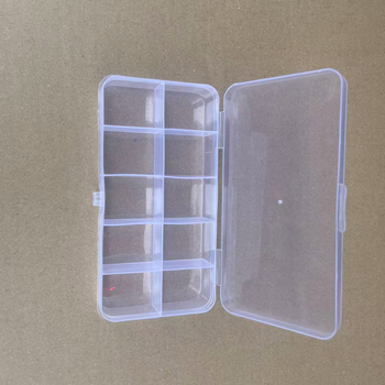 Prozirna plastična kutija za organiziranje nakita s poklopcem – 10 odjeljaka, mala kutija za naušnice