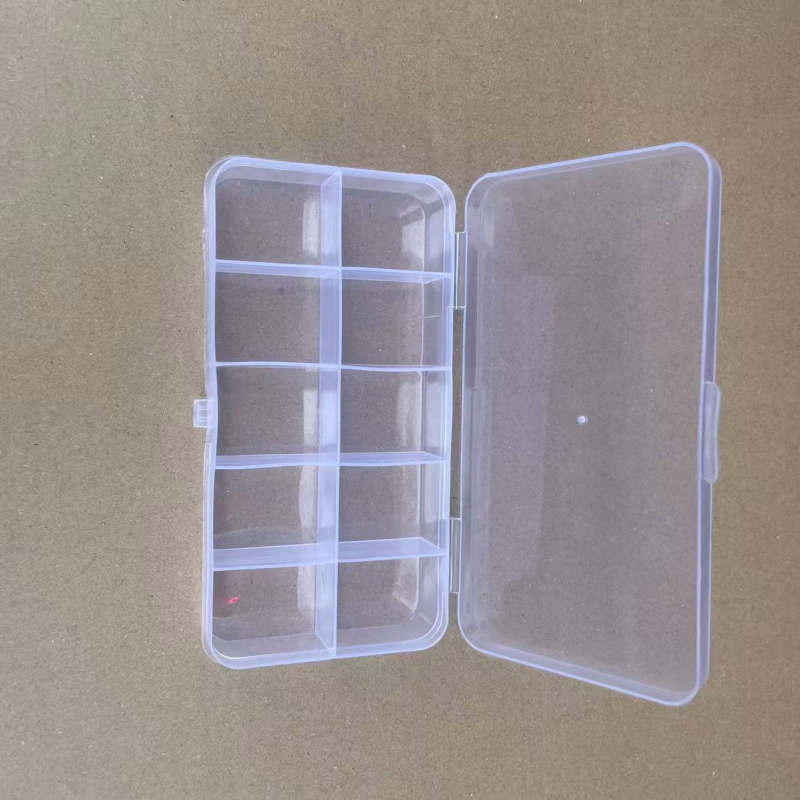 Prozirna plastična kutija za organiziranje nakita s poklopcem – 10 odjeljaka, mala kutija za naušnice