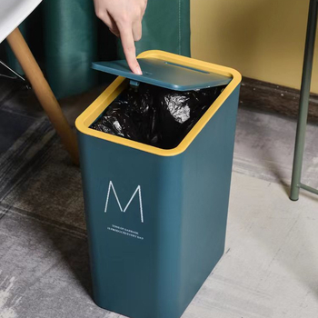 10 L uski cilindrični koš za smeće s poklopcem, otvaranje na pritisak – za kuhinju, kupaonicu, spavaću sobu i dnevni boravak