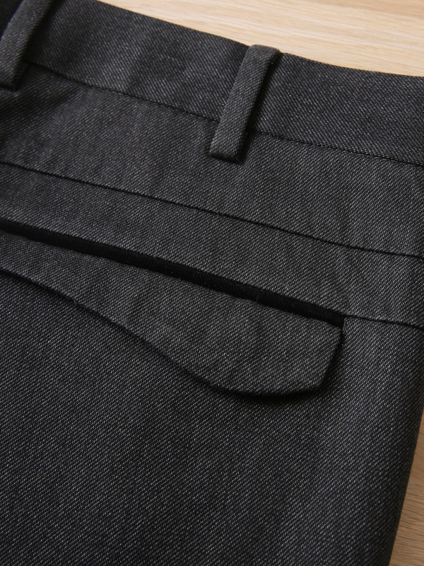 Ανδρικά παντελόνια business casual από μίγμα βαμβακιού, ίσια γραμμή, μεσαία μέση, μονόχρωμα, άνοιξη–φθινόπωρο