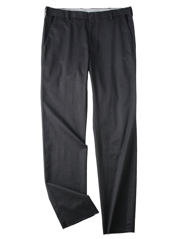 Ανδρικά παντελόνια business casual από μίγμα βαμβακιού, ίσια γραμμή, μεσαία μέση, μονόχρωμα, άνοιξη–φθινόπωρο