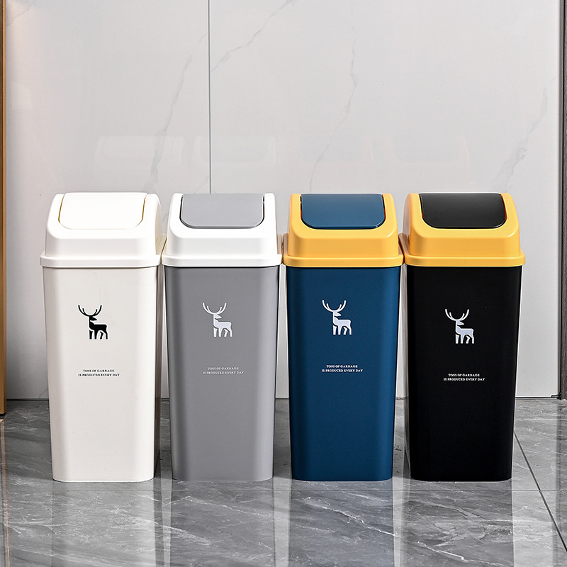 Zidni kantu za smeće u kupaonici, 10 L, plastična, s preklopnim poklopcem