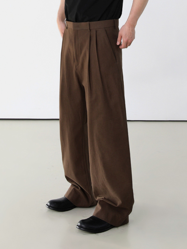 MYQ Maillard retro muške hlače, ljetne široke hlače, drapirani kroj, korejski casual stil