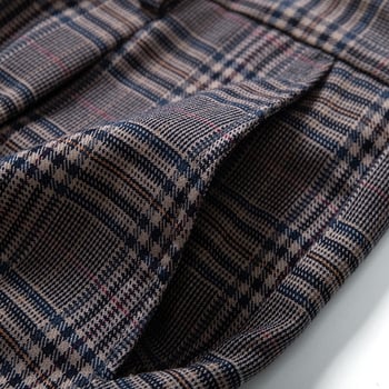 Muške hlače s škotskim karom, ljetne tanke, ravne krojenje, elastične, cropped dužine, za poslovni casual stil