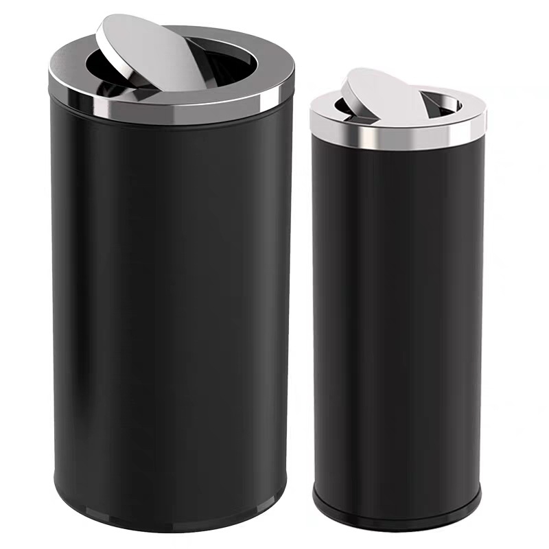 Koš za otpad od nehrđajućeg čelika, europskog stila s preklopnim poklopcem, 6L, za kućnu upotrebu i javne prostore hotela