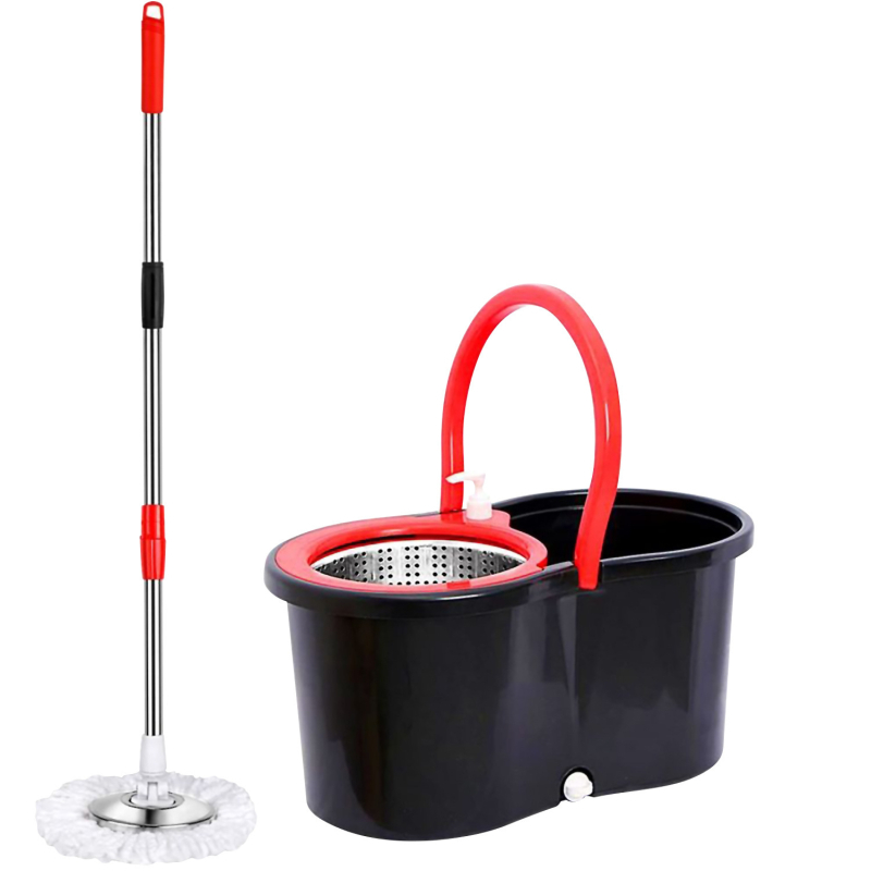 Set rotirajućeg mopa s ugrađenom bočicom za pranje, bez dodirivanja, kanta za iscijeđivanje, debeli mop, jednostavno čišćenje u jednom koraku