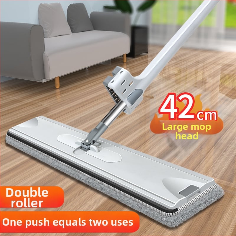 Kućni mop promjera 42 cm za suho i mokro čišćenje, čišćenje jednim pokretom u kupaonici, ručno pranje, lagan, vlakna super-fina