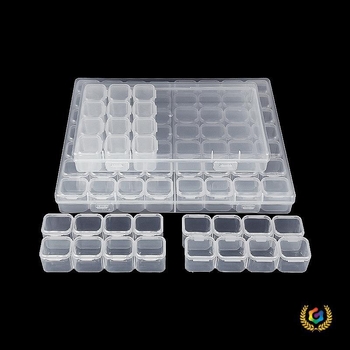 PP kutija za pohranu noktnih ukrasa i perlica, s modularnim pretincima i poklopcem, plastični organizator za male dijamantne kamenčiće