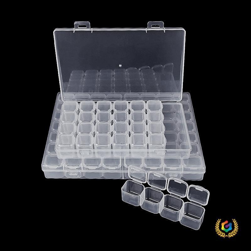 PP kutija za pohranu noktnih ukrasa i perlica, s modularnim pretincima i poklopcem, plastični organizator za male dijamantne kamenčiće