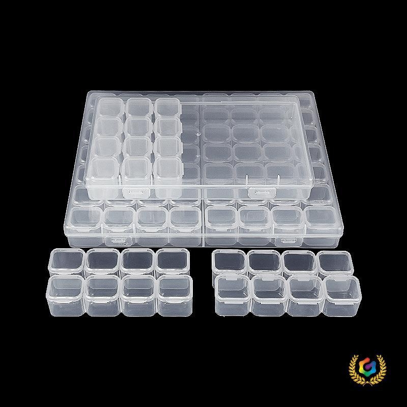 PP kutija za pohranu noktnih ukrasa i perlica, s modularnim pretincima i poklopcem, plastični organizator za male dijamantne kamenčiće