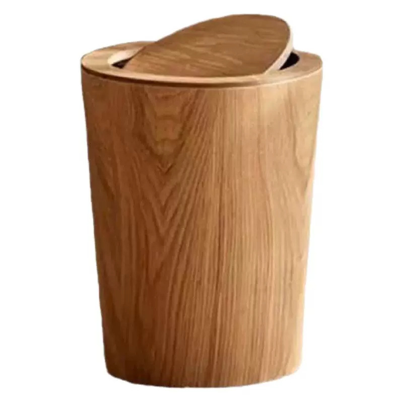 Nordijski stil plastični koš za otpad s preklopnim poklopcem, 12 L, cilindričnog oblika, za dnevni boravak