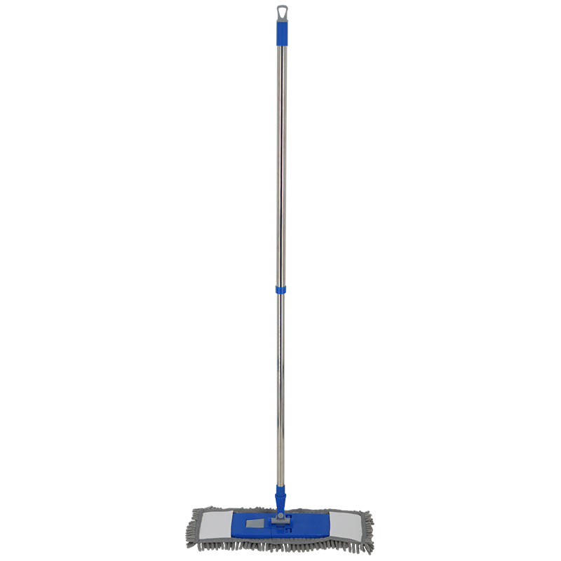 Ploški mop od chenillea, teleskopska nehrđajuća čelična drška, sklopni, duljina 70–120 cm, glava 39 × 9,5 cm