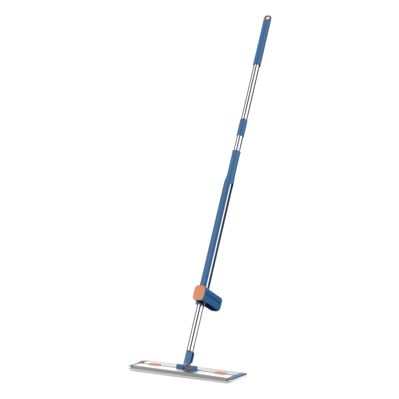 Sobam plosnati mop za pod s okvirom od aluminijske legure, drška od nehrđajućeg čelika, dvostruko korištenje mokro/suho, rotirajuća glava koja upija vodu, teleskopska duljina 120–140 cm