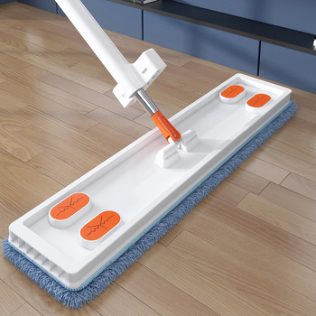 50 cm plosnati mop bez potrebe za dodirivanjem ruku, rotirajući, za mokro i suho, mikrovlaknena glava, nehrđajući čelični štap