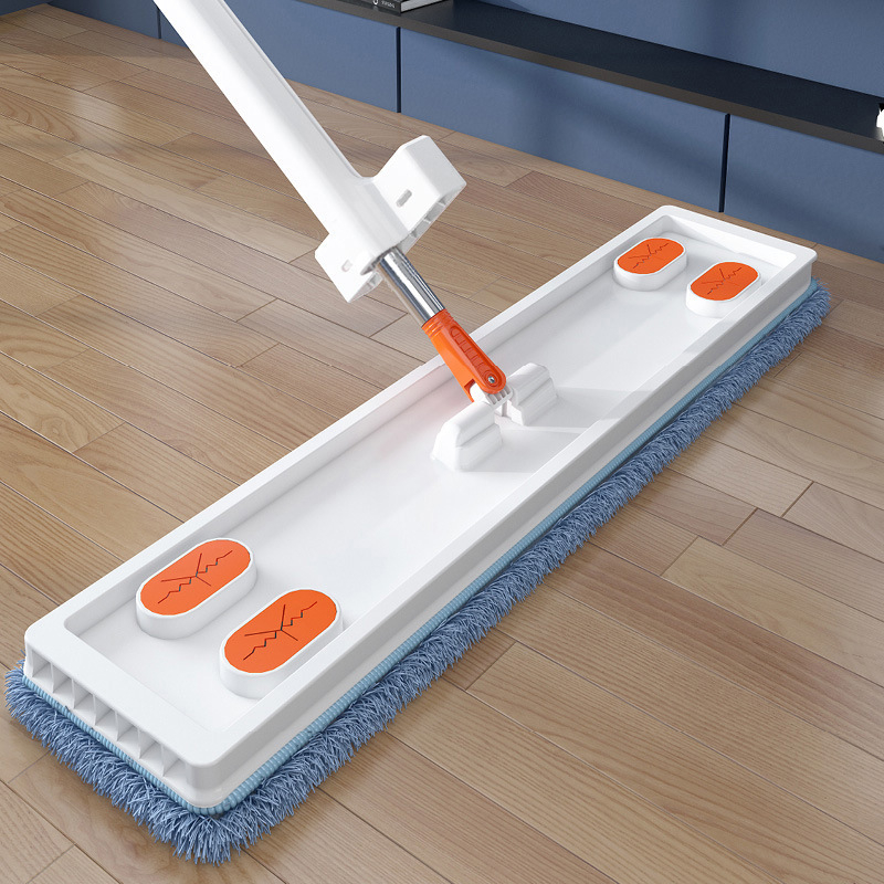 50 cm plosnati mop bez potrebe za dodirivanjem ruku, rotirajući, za mokro i suho, mikrovlaknena glava, nehrđajući čelični štap