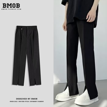 Muške hlače korejskog stila, slim-fit, cropped, ravne nogavice, casual