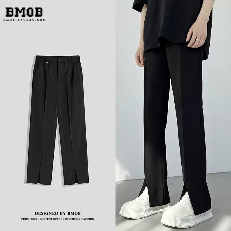 Muške hlače korejskog stila, slim-fit, cropped, ravne nogavice, casual
