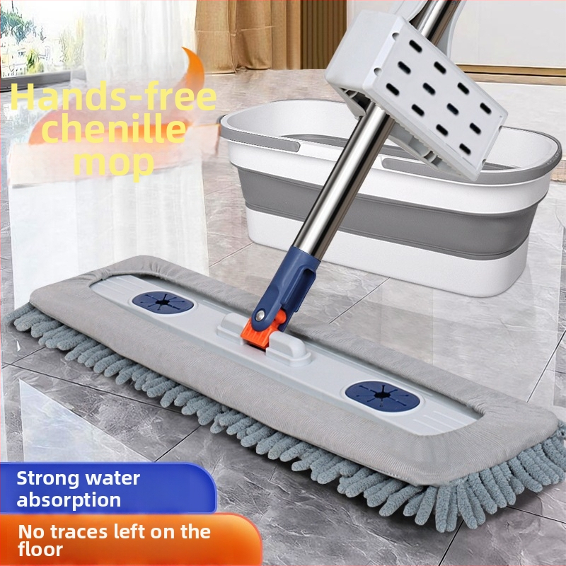 Kućni plosnati mop, 45 cm, Chenille, bez ručnog pranja, ne ostavlja vodene mrlje