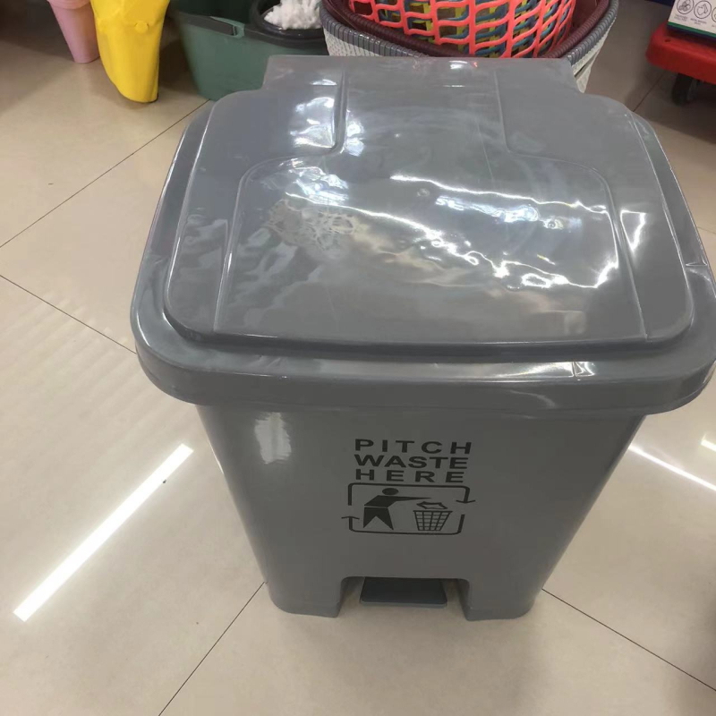 Kanta za otpad s pedalom, velika, kvadratnog oblika, plastična, za vanjsku upotrebu i razvrstavanje otpada