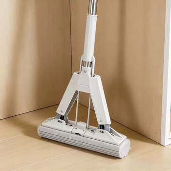 28 cm sklopni PVA mop za kućnu upotrebu, preklopna glava, bez ručnog ispiranja, teleskopska drška 100–120 cm, glava 28 cm, ultra-fina vlakna, nehrđajući čelik