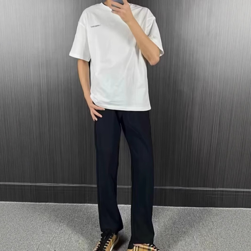 Minimalistički stil, nove hlače s izšivanjem motiva pčele, ravni kroj, slim fit, svestrane, casual, skraćena duljina, trendi
