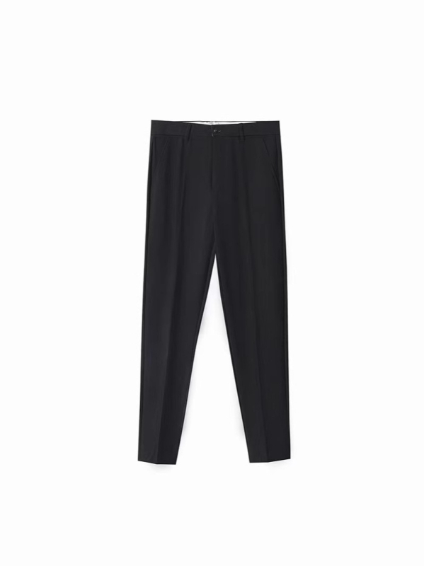 Muške ljetne hlače s drapiranim krojem, cropped dužina, slim fit, korejski stil, poslovno casual, bez glačanja