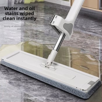 Mop plat fără atingere, cu găleată, pentru uz casnic