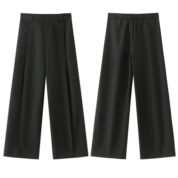Casual hlače od ice silk, visokim strukom, jednobojne boje, plus veličina, široke nogavice