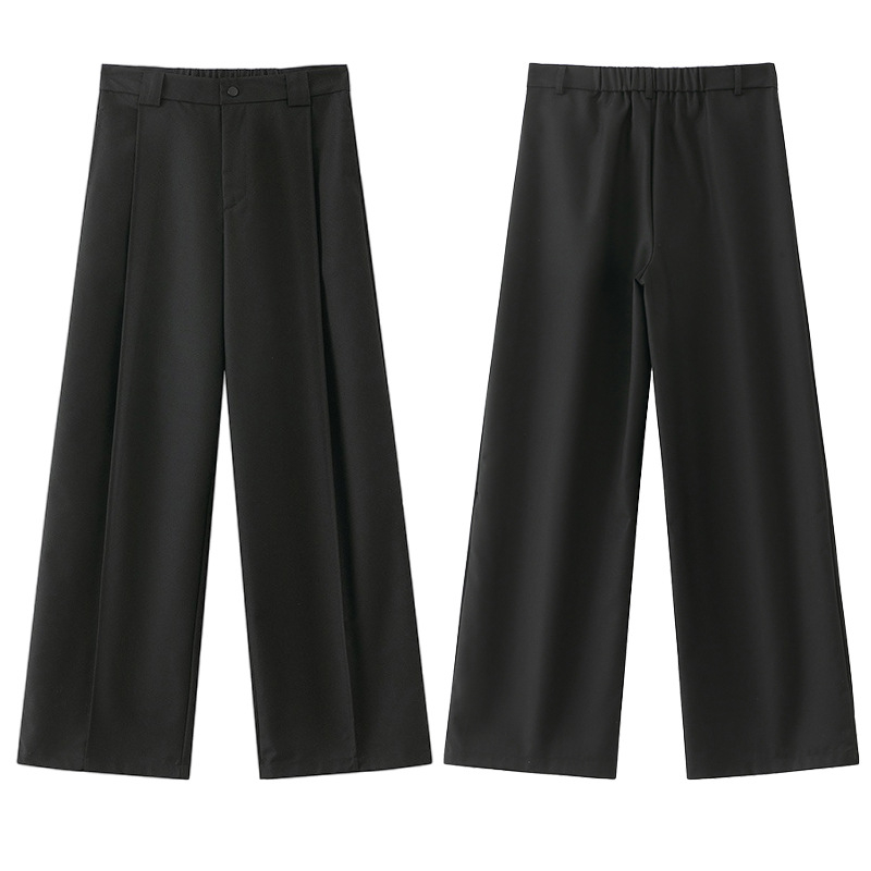 Casual hlače od ice silk, visokim strukom, jednobojne boje, plus veličina, široke nogavice
