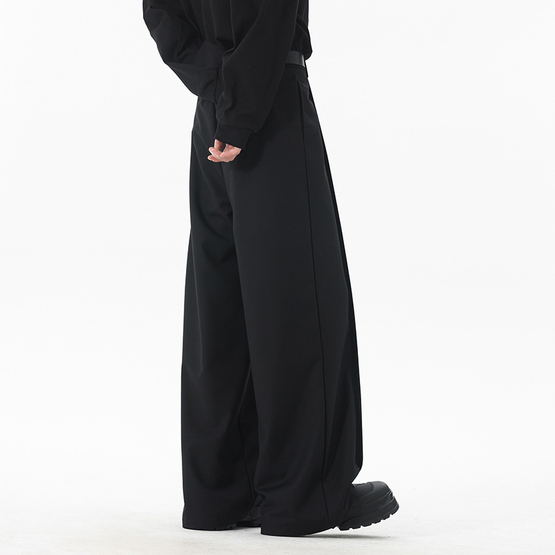 Casual hlače od ice silk, visokim strukom, jednobojne boje, plus veličina, široke nogavice