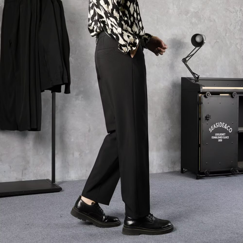 Muške hlače za proljeće, korejskog stila Slim Straight, poslovne, bez nabora, bez glačanja