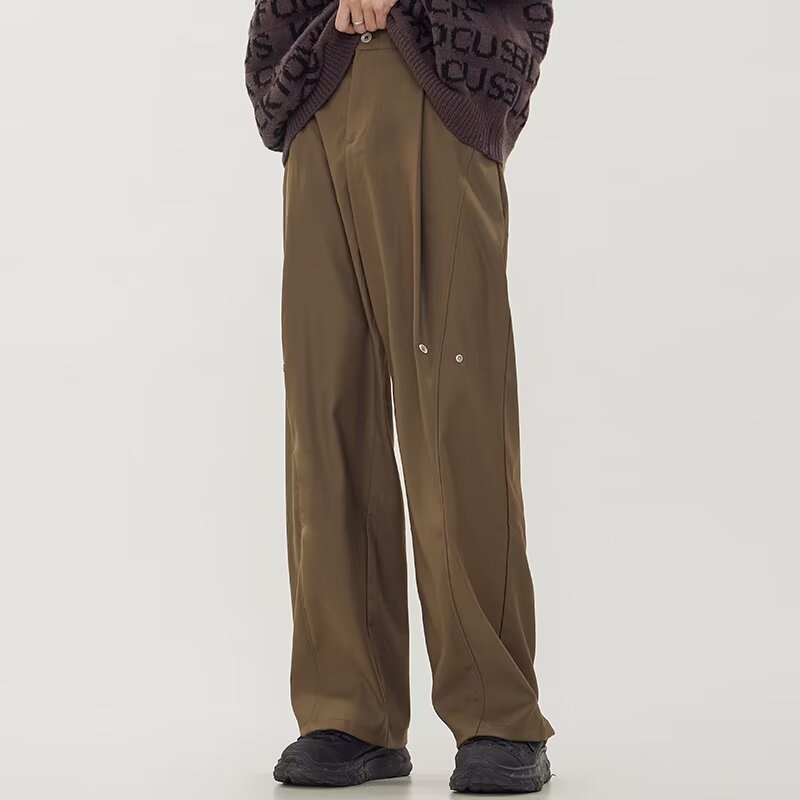 Unisex High Street Retro, χαλαρά παντελόνια με φαρδιά γραμμή, καλοκαιρινά, καθημερινά