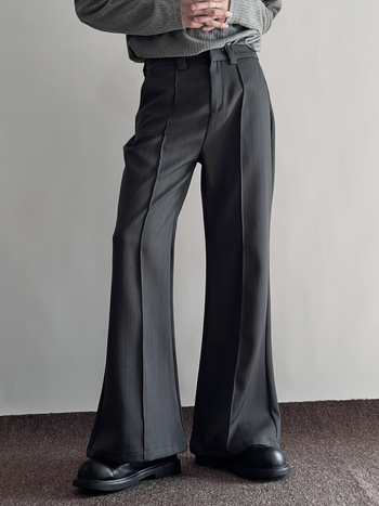 Unisex μαύρα παντελόνια με drape και ελαφρώς φαρδιά γραμμή, άνοιξη-φθινόπωρο, καθημερινά άνετα