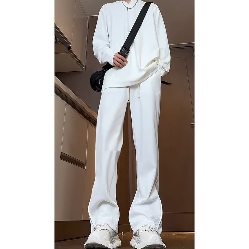 Muške hlače od Ice Silk materijala, lagane ljetne casual hlače, ravni kroj, široke nogavice